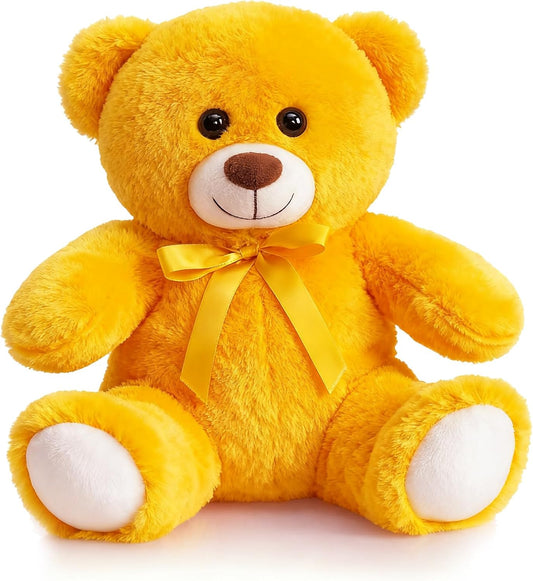 Teddy Bear Stuffed Animal Small Plush Teddy Bear Toys for Children Girlfriend Family Congratulations Baby Shower Birthday Yellow 10 inch