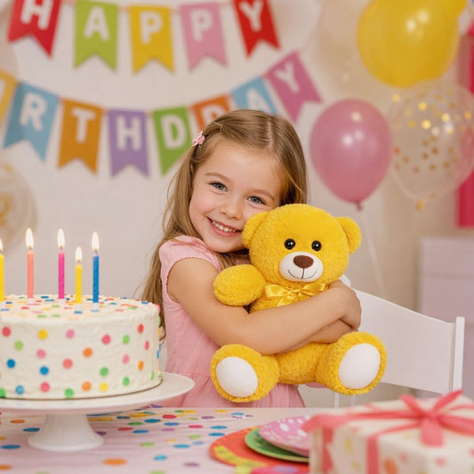 Teddy Bear Stuffed Animal Small Plush Teddy Bear Toys for Children Girlfriend Family Congratulations Baby Shower Birthday Yellow 10 inch