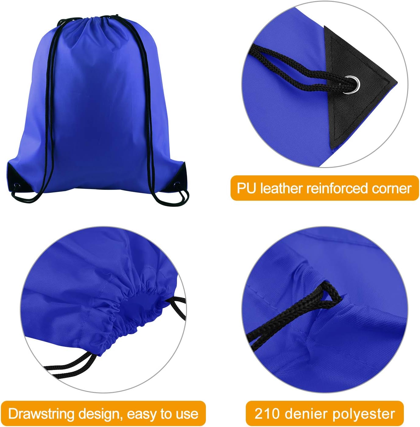 25Pcs Yellow Drawstring Bags - String Backpacks for Gym, Sport, Traveling