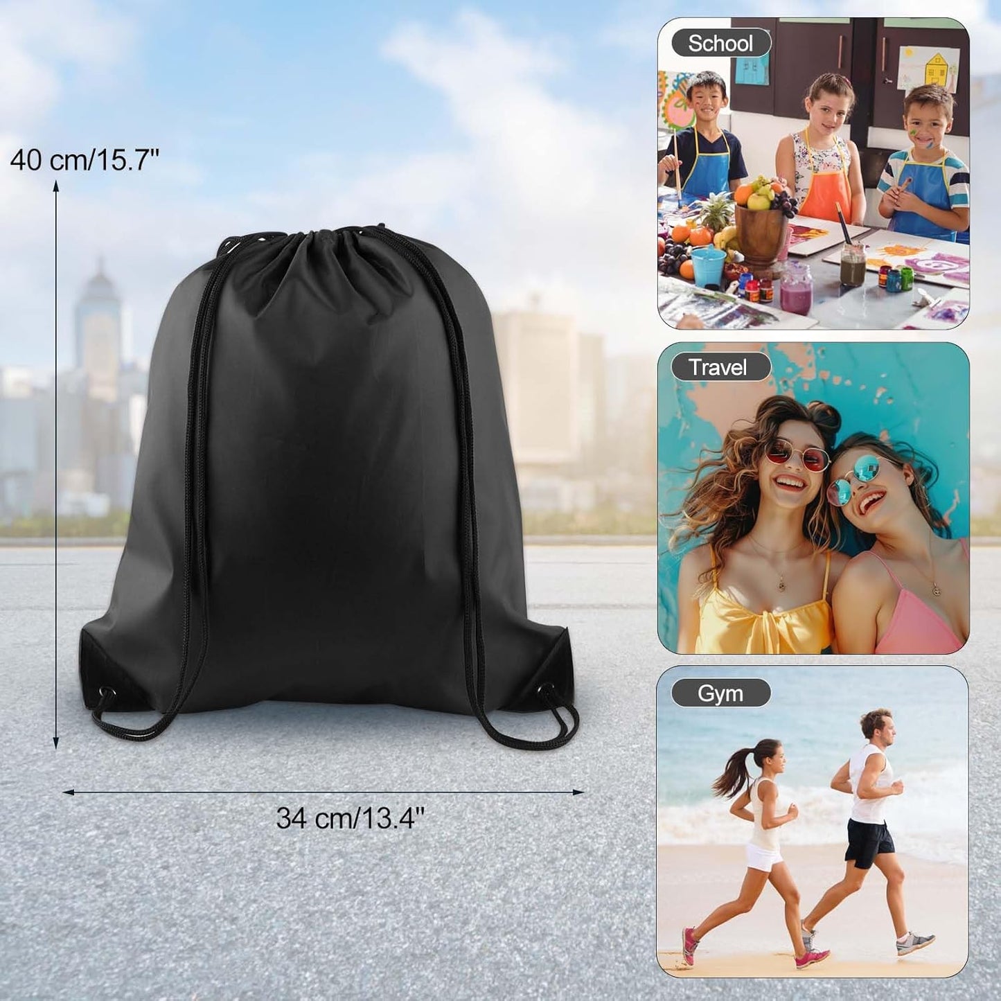 25Pcs Yellow Drawstring Bags - String Backpacks for Gym, Sport, Traveling
