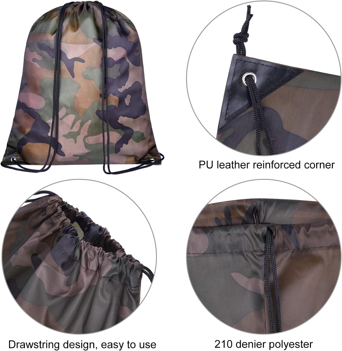 25Pcs Yellow Drawstring Bags - String Backpacks for Gym, Sport, Traveling