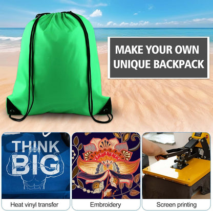 25Pcs Yellow Drawstring Bags - String Backpacks for Gym, Sport, Traveling