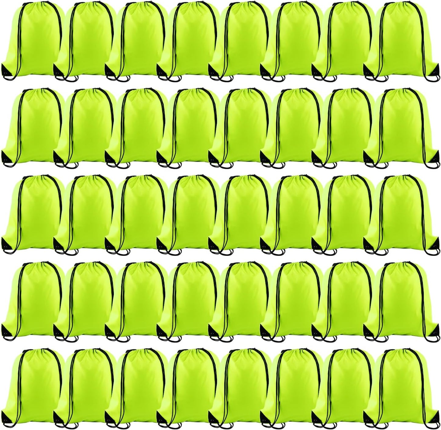 25Pcs Yellow Drawstring Bags - String Backpacks for Gym, Sport, Traveling