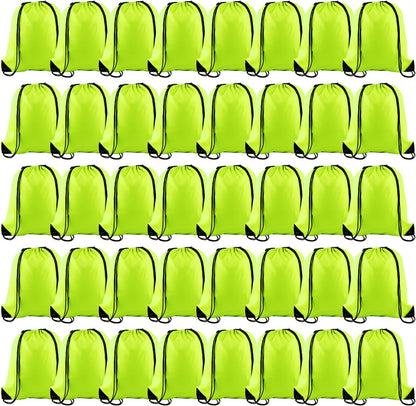 25Pcs Yellow Drawstring Bags - String Backpacks for Gym, Sport, Traveling