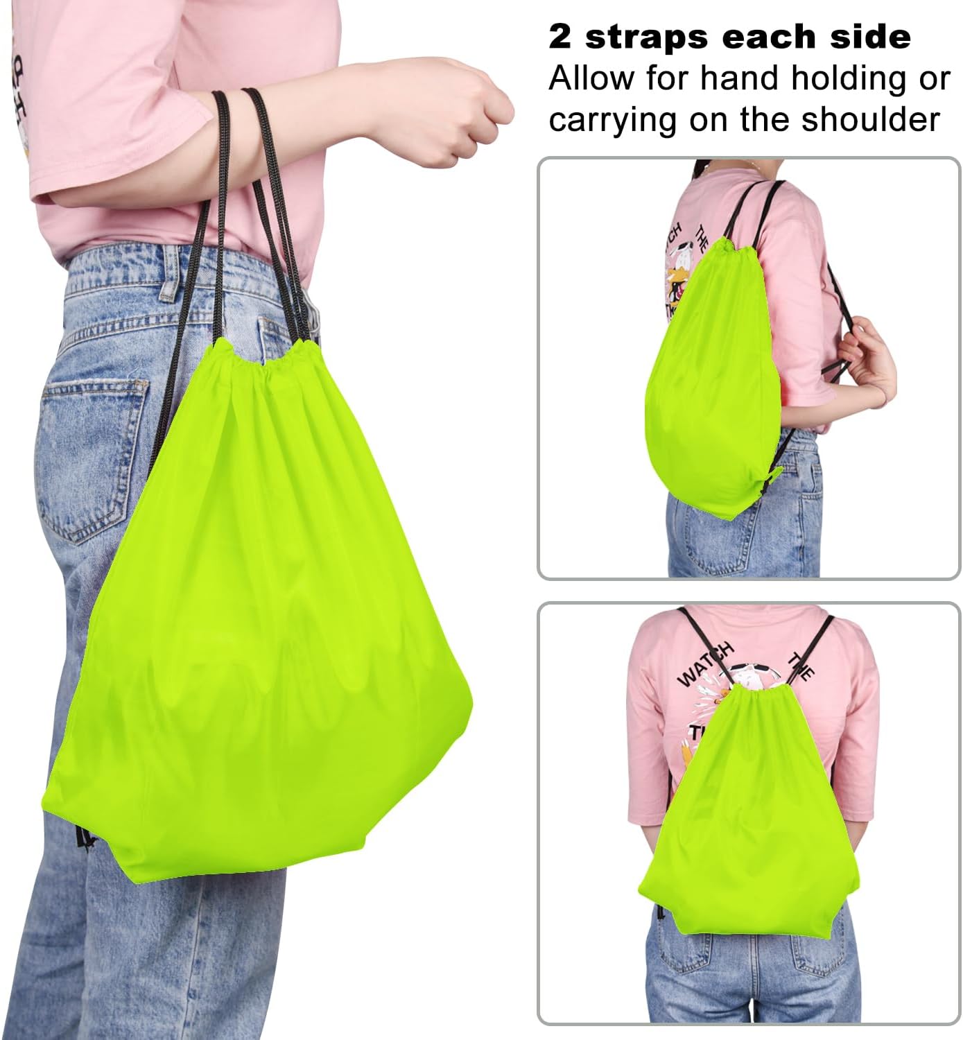 25Pcs Yellow Drawstring Bags - String Backpacks for Gym, Sport, Traveling