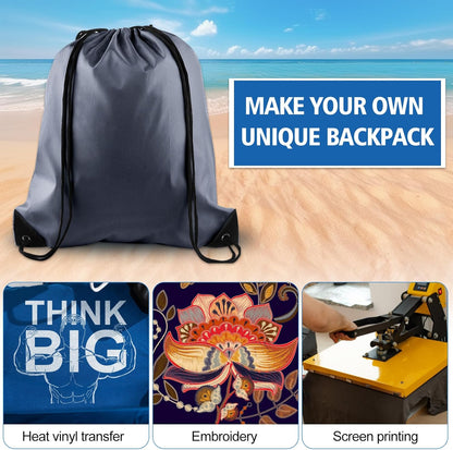 25Pcs Yellow Drawstring Bags - String Backpacks for Gym, Sport, Traveling