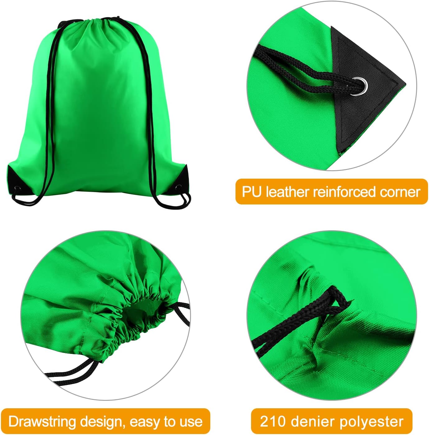 25Pcs Yellow Drawstring Bags - String Backpacks for Gym, Sport, Traveling