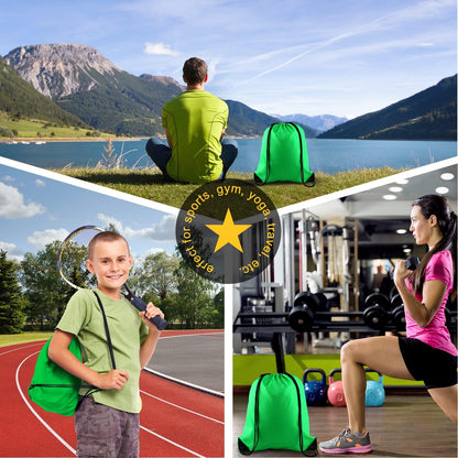 25Pcs Yellow Drawstring Bags - String Backpacks for Gym, Sport, Traveling