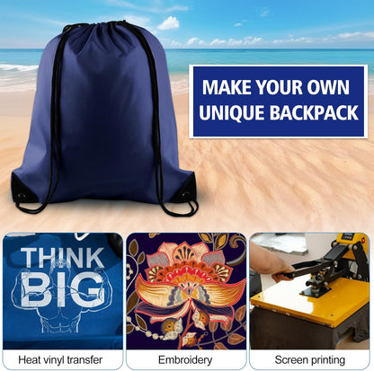 25Pcs Yellow Drawstring Bags - String Backpacks for Gym, Sport, Traveling