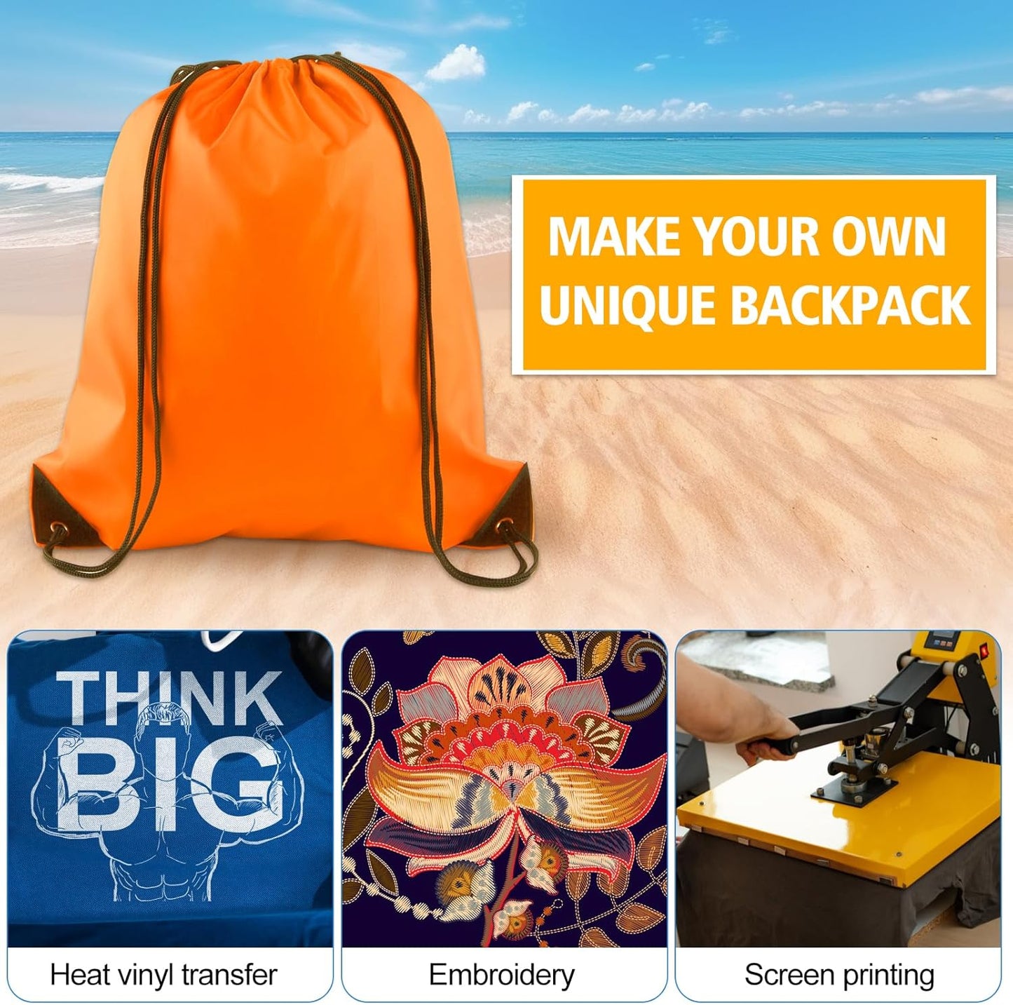 25Pcs Yellow Drawstring Bags - String Backpacks for Gym, Sport, Traveling