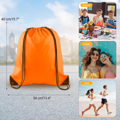 25Pcs Yellow Drawstring Bags - String Backpacks for Gym, Sport, Traveling
