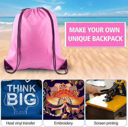 25Pcs Yellow Drawstring Bags - String Backpacks for Gym, Sport, Traveling