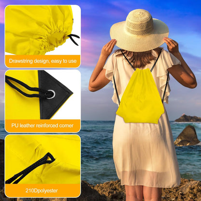 25Pcs Yellow Drawstring Bags - String Backpacks for Gym, Sport, Traveling