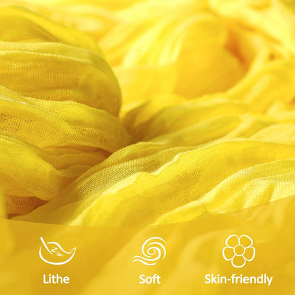 12 Pack Lemon Yellow Cheesecloth Table Runner 10Ft Gauze Cheese Cloth Table Runner 35x120 Inch Boho Sheer Rustic Fabric for Summer Party Decor Baby Shower Wedding Decorations