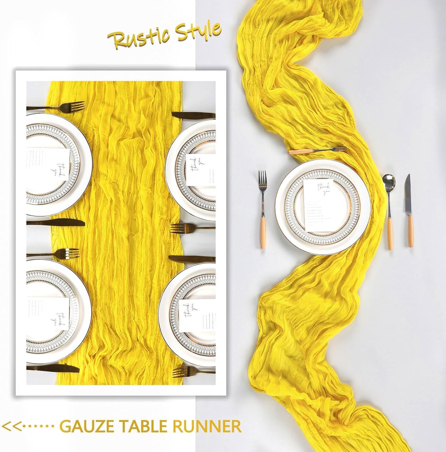 12 Pack Lemon Yellow Cheesecloth Table Runner 10Ft Gauze Cheese Cloth Table Runner 35x120 Inch Boho Sheer Rustic Fabric for Summer Party Decor Baby Shower Wedding Decorations