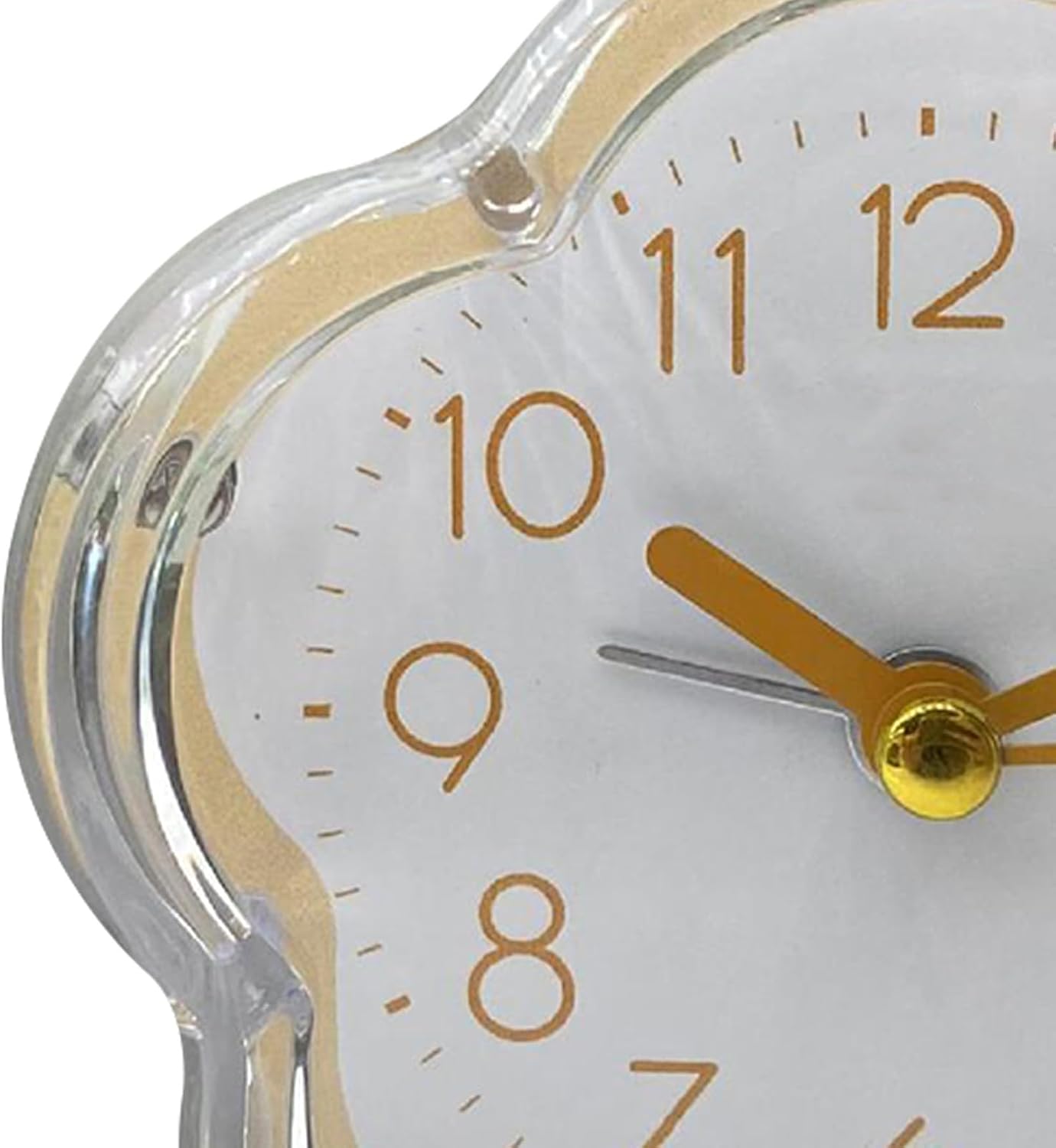 Bedroom Alarm Clock, Cute Flower Battery Operated Analog Alarm ABS Silent Non Ticking Small Desk Clock for Bedroom Nightstand Home Decor (Yellow)