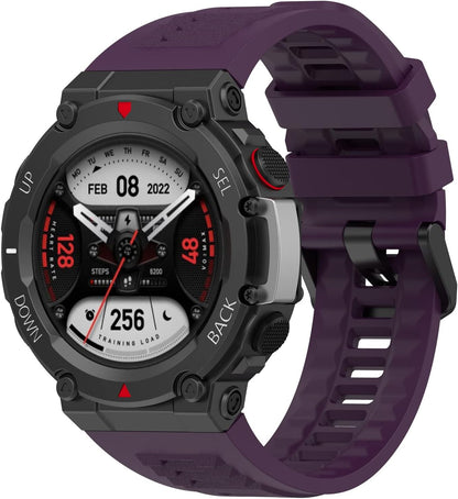Band with Case for Amazfit T-Rex 2 Watch, Hard PC Protective Bumper Cover Replacement Silicone Watch Strap for Amazfit T Rex 2 Smartwatch Accessory