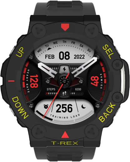 Band with Case for Amazfit T-Rex 2 Watch, Hard PC Protective Bumper Cover Replacement Silicone Watch Strap for Amazfit T Rex 2 Smartwatch Accessory