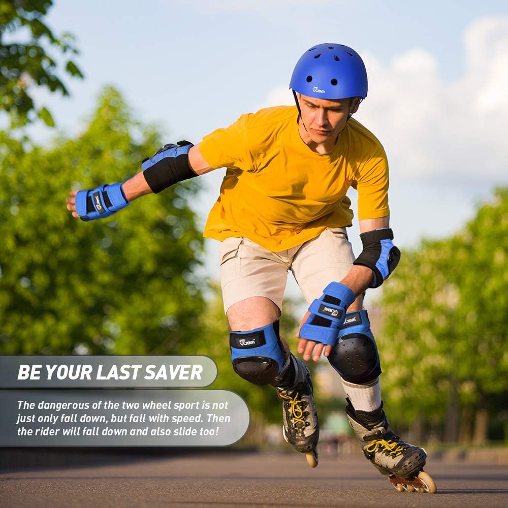Adult & Kids Knee Pads Elbow Pads and Wrist Guards for Inline Skating, Roller Skating, Skateboarding, Scootering