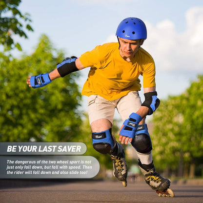 Adult & Kids Knee Pads Elbow Pads and Wrist Guards for Inline Skating, Roller Skating, Skateboarding, Scootering