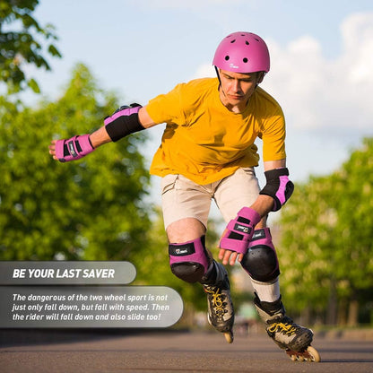 Adult & Kids Knee Pads Elbow Pads and Wrist Guards for Inline Skating, Roller Skating, Skateboarding, Scootering