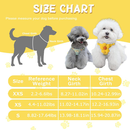 No Pull Dog Harness and Leash Set for Small Sized Dog Training with Multifunction Dog Leash, Soft Adjustable No Choke Escape Proof Pet Harness for Small and Medium Dog (Yellow, XXS)