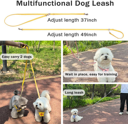 No Pull Dog Harness and Leash Set for Small Sized Dog Training with Multifunction Dog Leash, Soft Adjustable No Choke Escape Proof Pet Harness for Small and Medium Dog (Yellow, XXS)