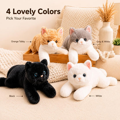 19.7 Inches Realistic Cat Stuffed Animal – Yellow Soft Plush Kitty Toy for Kids and Girlfriend, Cute Cat Plush for Birthday Gift