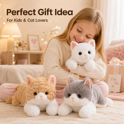 19.7 Inches Realistic Cat Stuffed Animal – Yellow Soft Plush Kitty Toy for Kids and Girlfriend, Cute Cat Plush for Birthday Gift