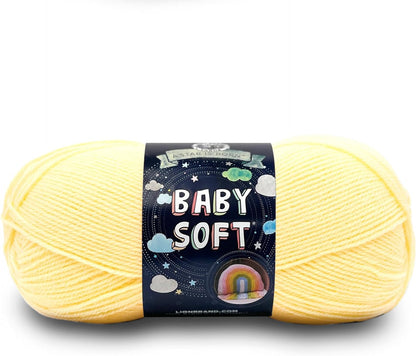 Baby Soft Baby Blanket Yarn for Crocheting, Knitting, and Crafts, Lemonade, 1 Pack | Light DK Acyrlic Nylon Blend Fiber for Soft Baby Blankets, Knit Garments, Crochet Hats, Machine Washable Yarn