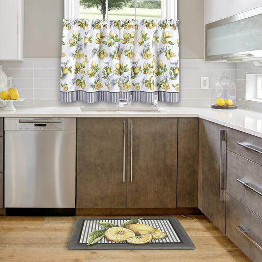 Anti-Fatigue Floor Comfort Mat - 18 x 30 Inch (Lemon Drop) - Waterproof Non-Slip Rug - Easy to Clean Cushioned Mat for Kitchen, Bathroom, Standing Desk & Office - Home Decor