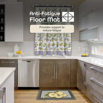 Anti-Fatigue Floor Comfort Mat - 18 x 30 Inch (Lemon Drop) - Waterproof Non-Slip Rug - Easy to Clean Cushioned Mat for Kitchen, Bathroom, Standing Desk & Office - Home Decor