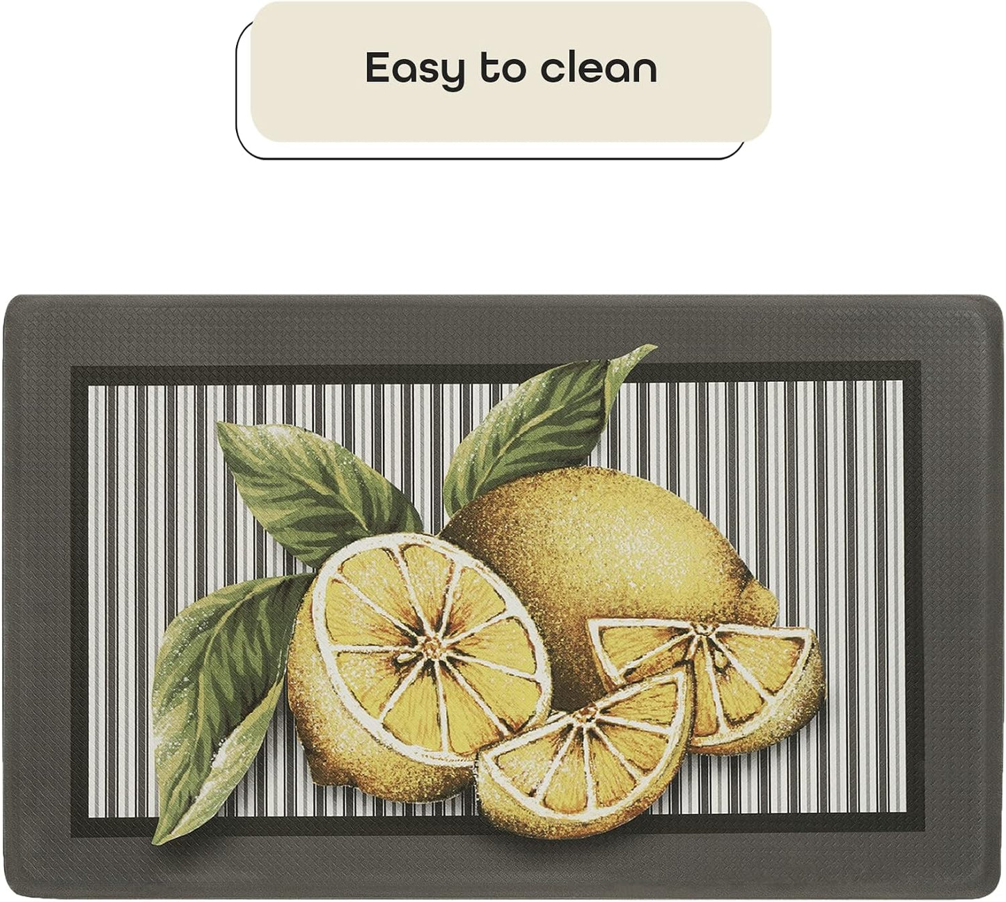 Anti-Fatigue Floor Comfort Mat - 18 x 30 Inch (Lemon Drop) - Waterproof Non-Slip Rug - Easy to Clean Cushioned Mat for Kitchen, Bathroom, Standing Desk & Office - Home Decor