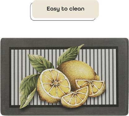 Anti-Fatigue Floor Comfort Mat - 18 x 30 Inch (Lemon Drop) - Waterproof Non-Slip Rug - Easy to Clean Cushioned Mat for Kitchen, Bathroom, Standing Desk & Office - Home Decor
