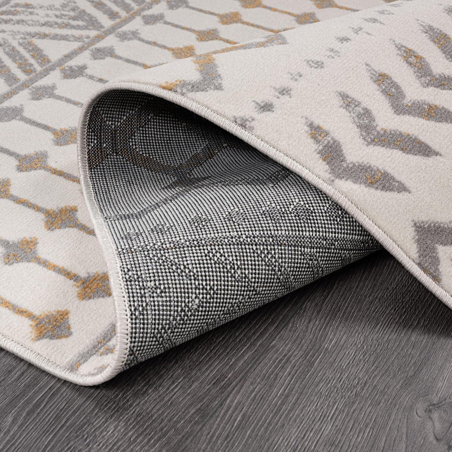 CAMILSON Boho Moroccan Yellow Oval Rug Geometric Diamond 5x7 Area Rugs for Living Room Bedroom Kitchen Modern Bohemian Soft Stain Resistant Non-Shedding Indoor Carpet (5 x 7 Yellow and Cream)