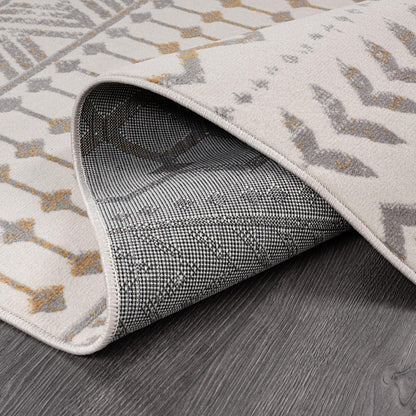 CAMILSON Boho Moroccan Yellow Oval Rug Geometric Diamond 5x7 Area Rugs for Living Room Bedroom Kitchen Modern Bohemian Soft Stain Resistant Non-Shedding Indoor Carpet (5 x 7 Yellow and Cream)