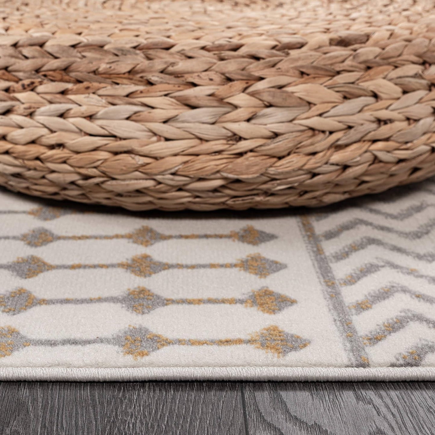 CAMILSON Boho Moroccan Yellow Oval Rug Geometric Diamond 5x7 Area Rugs for Living Room Bedroom Kitchen Modern Bohemian Soft Stain Resistant Non-Shedding Indoor Carpet (5 x 7 Yellow and Cream)
