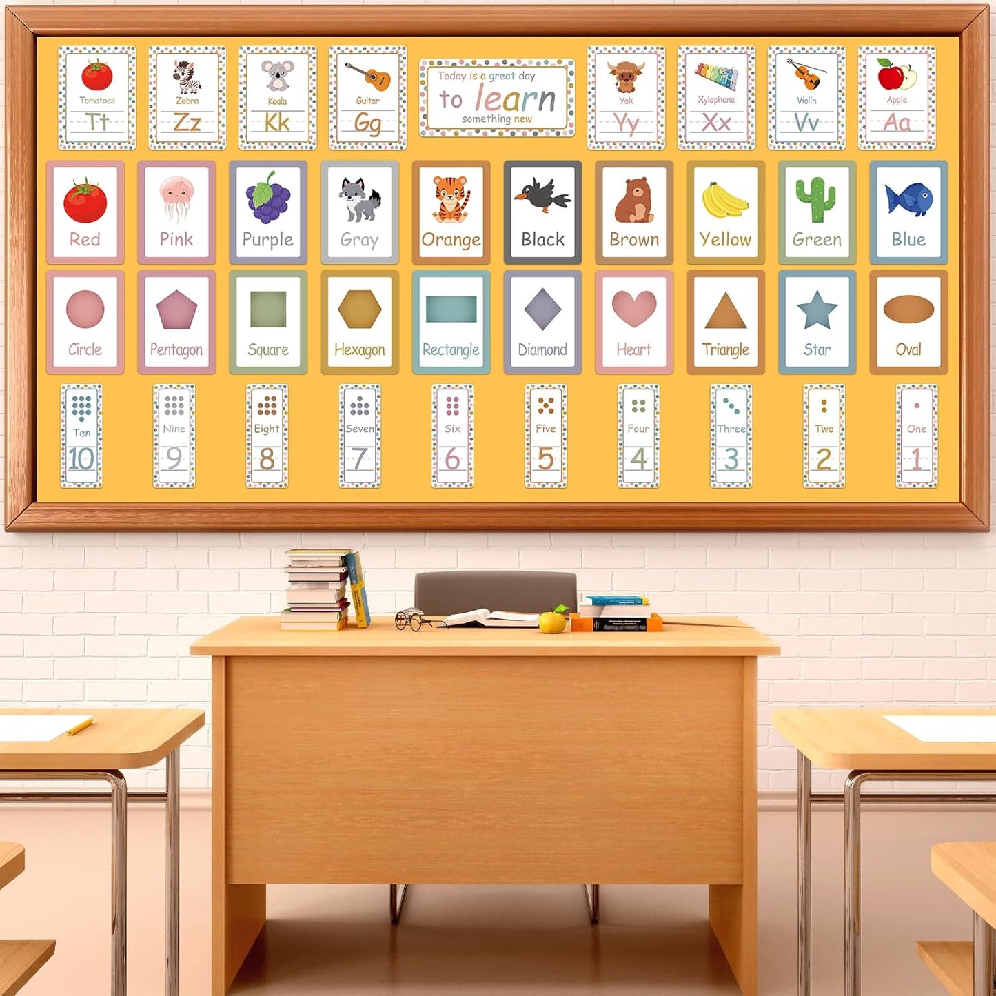 Golden Sun Yellow Bulletin Board Paper Roll Yellow Bulletin Board Background Paper Back to School Classroom Decor Poster for Art Craft DIY Projects Home Office Classroom Party Supplies 17.7in x 20ft