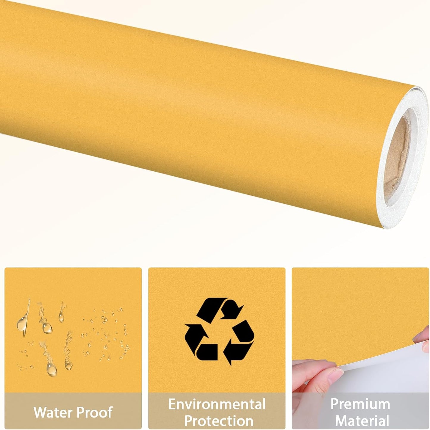 Golden Sun Yellow Bulletin Board Paper Roll Yellow Bulletin Board Background Paper Back to School Classroom Decor Poster for Art Craft DIY Projects Home Office Classroom Party Supplies 17.7in x 20ft