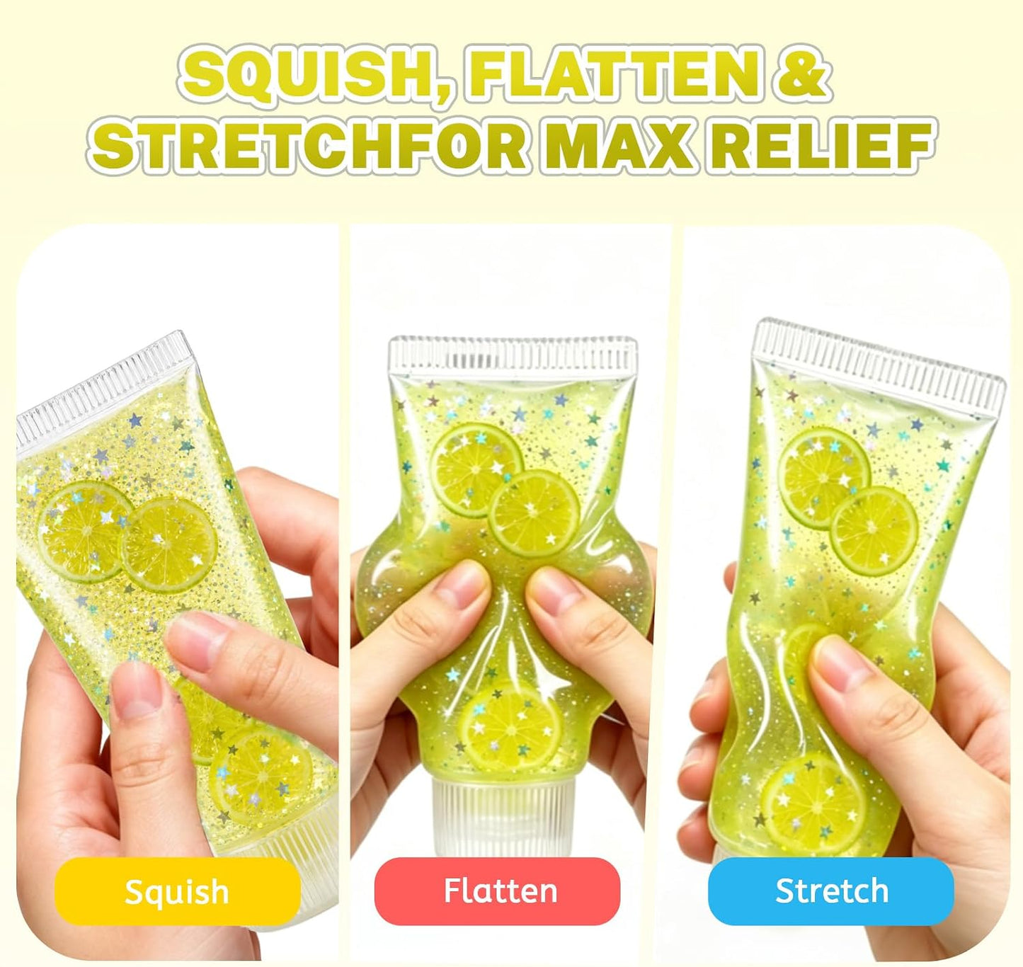 Toothpaste Squishy Toy, Slow Rising Squeeze Stress Relief Fidget(Yellow)