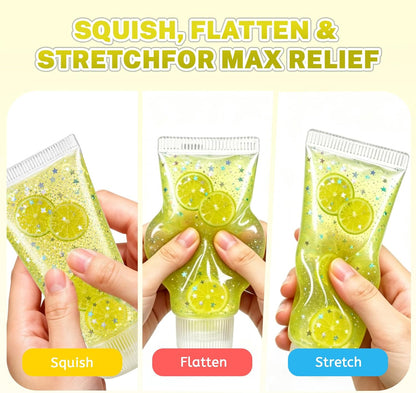 Toothpaste Squishy Toy, Slow Rising Squeeze Stress Relief Fidget(Yellow)
