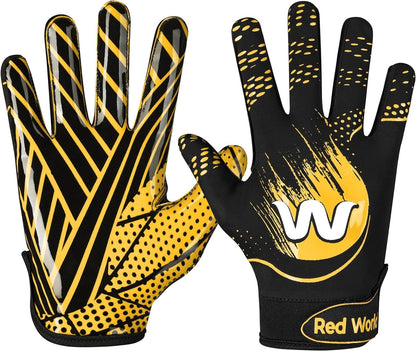 Football Gloves for Youth and Adult, Sticky Receiver Gloves for Boys and Men, Enhanced Performance for Youth and Adult Football Game.