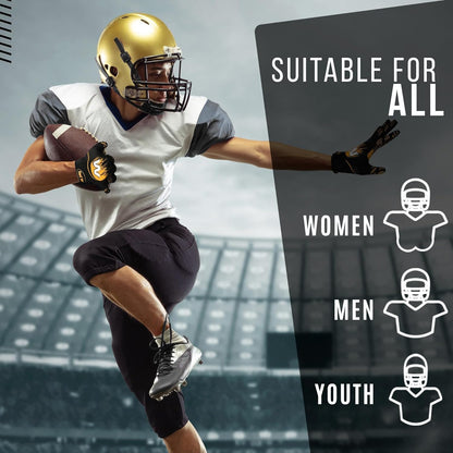 Football Gloves for Youth and Adult, Sticky Receiver Gloves for Boys and Men, Enhanced Performance for Youth and Adult Football Game.