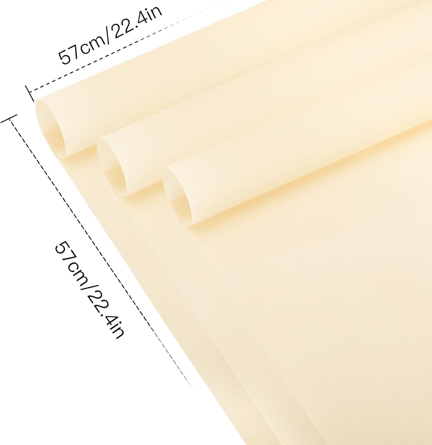 20 Sheets Flower Wrapping Paper - 22.4 x 22.4 inch Pure Cream Yellow Color Water-Resistant Floral Bouquet Wrapping Paper, Florist Supplies Packaging for Fall Wedding Birthday Gift DIY