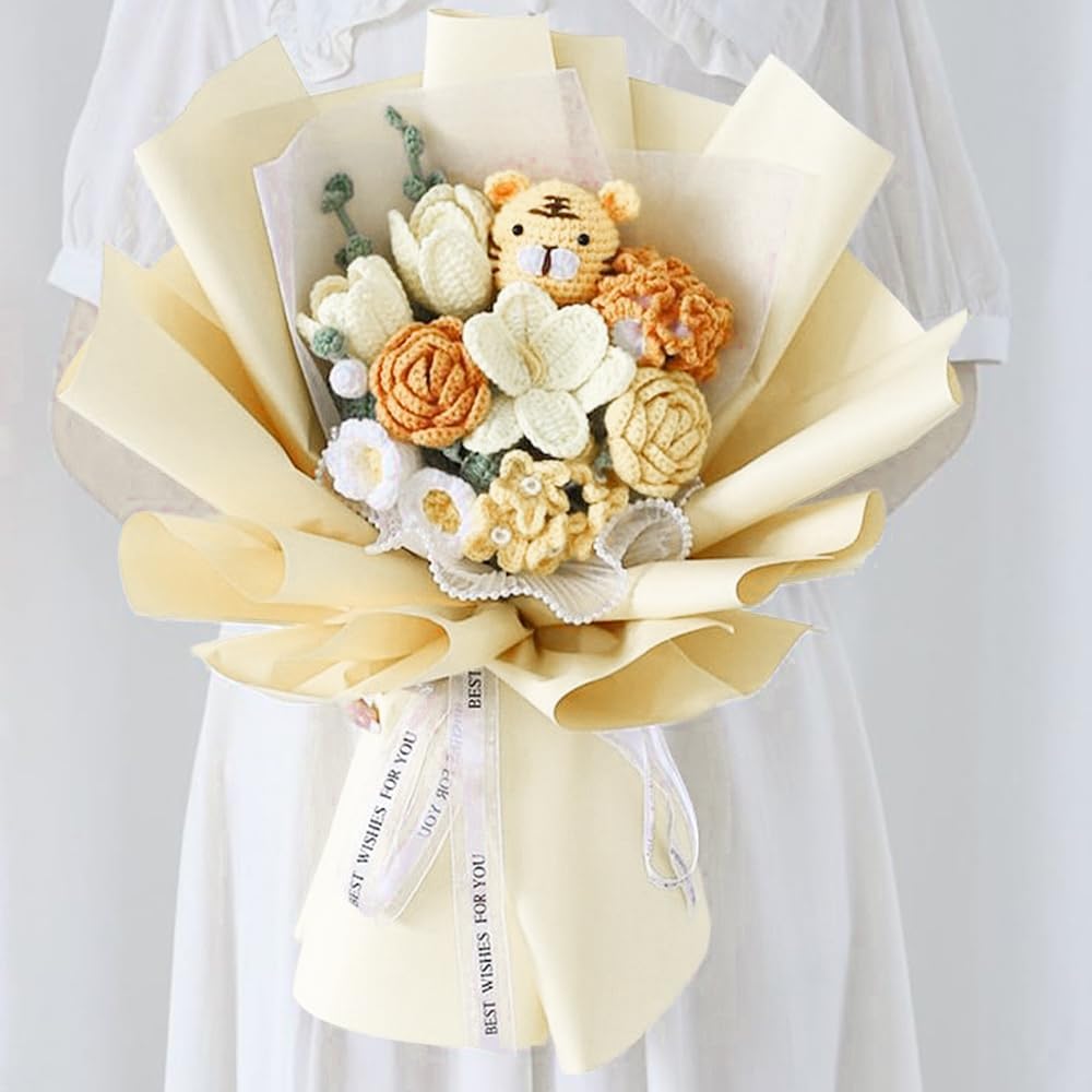 20 Sheets Flower Wrapping Paper - 22.4 x 22.4 inch Pure Cream Yellow Color Water-Resistant Floral Bouquet Wrapping Paper, Florist Supplies Packaging for Fall Wedding Birthday Gift DIY