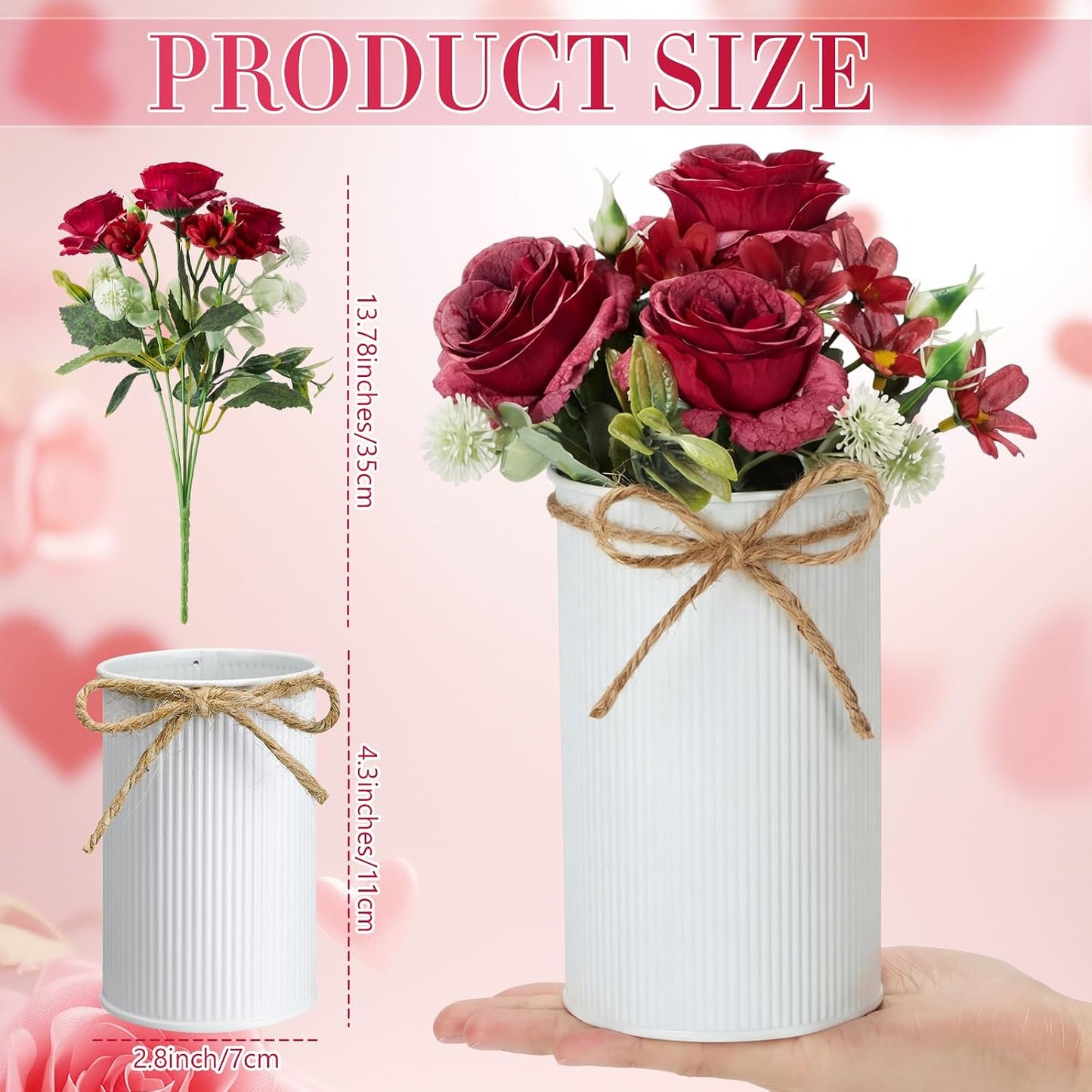 6 Sets Wedding Centerpiece for Table Decoration Yellow Artificial Fake Rose Flower with Metal Vase Faux Silk Rose Bouquet Floral Arrangement for Bridal Shower Home Dining