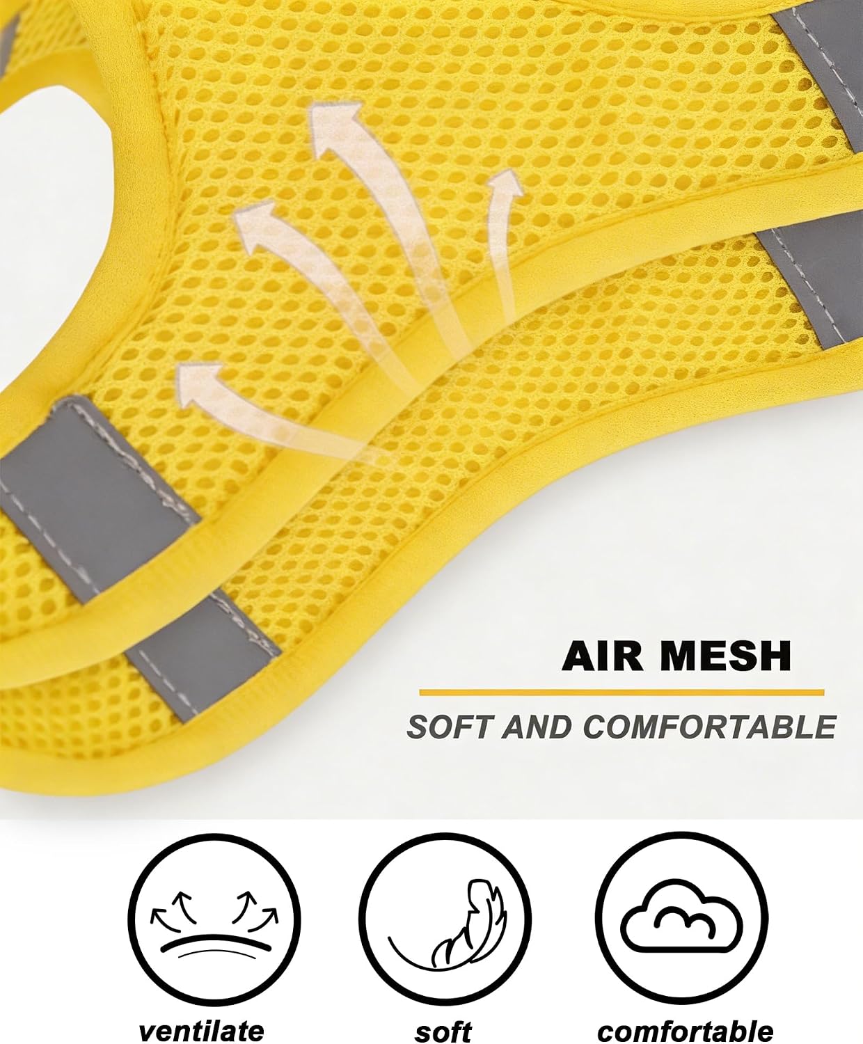 XXS Yellow Flower Pattern Dog Harness and Leash Set,No Escape Harnesses for Training Walking，Breathable Adjustable Puppy Vest for Small Medium Dogs, Cats (Yellow, XXS)
