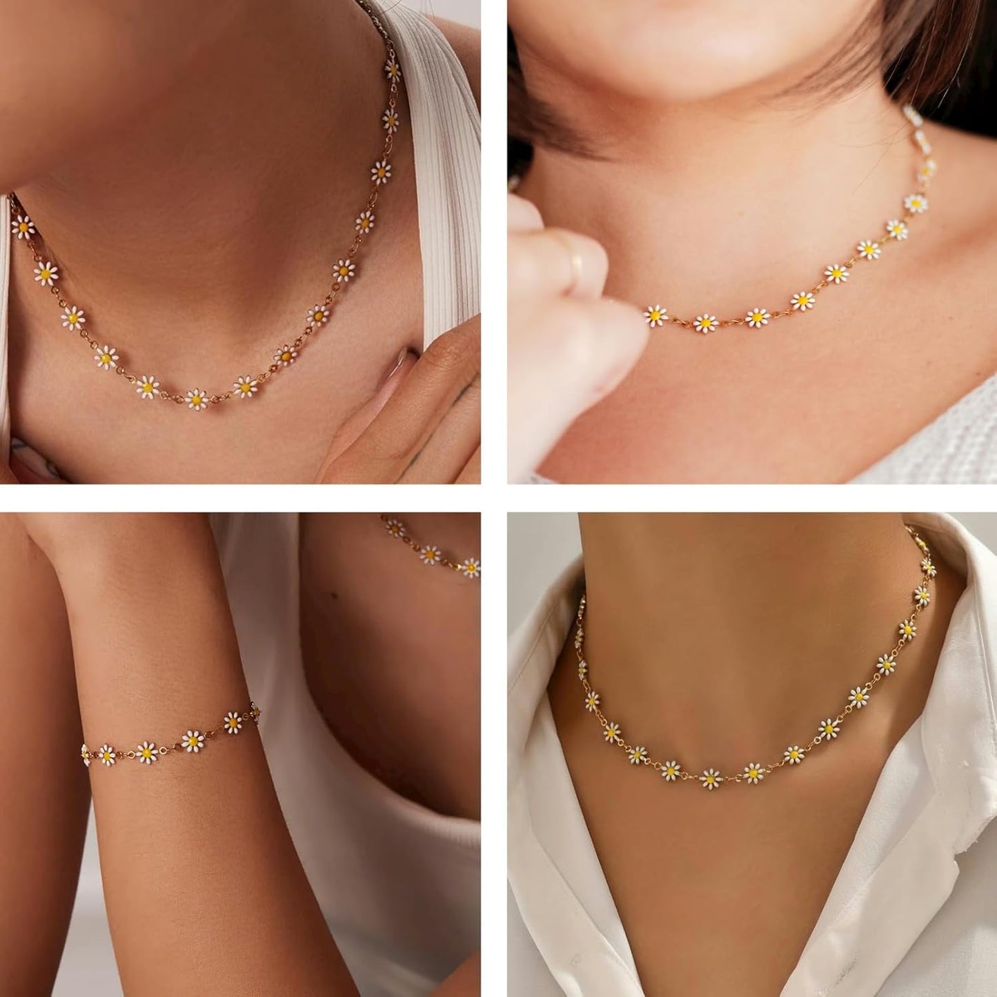 KYUNHOO 16.4FT Daisy Flower Link Chain Gold Plated Chain for Jewelry Making | Dainty Chain Bulk for Jewelry Craft DIY Finding Supplies KC Gold Brass Chain Spool with Jewelry Clasps