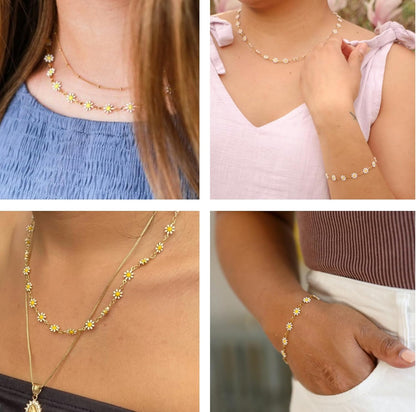 KYUNHOO 16.4FT Daisy Flower Link Chain Gold Plated Chain for Jewelry Making | Dainty Chain Bulk for Jewelry Craft DIY Finding Supplies KC Gold Brass Chain Spool with Jewelry Clasps