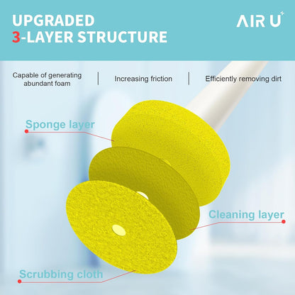 48 Count Disposable Toilet Brush Heads, Toilet Bowl Wand Refills for Toilet and Bathroom Cleaning, Yellow Lemon Fragrance, Not Suitable for Electric Toilet Brushes